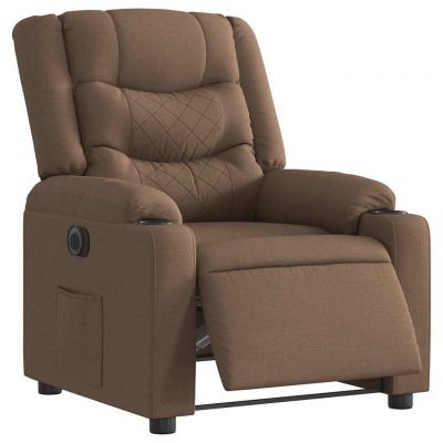 Gossi fotoliu rabatabil electric, maro, material textil