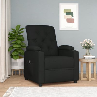 Gossi fotoliu rabatabil electric, negru, material textil