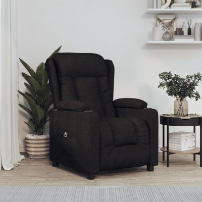 Gossi fotoliu rabatabil electric, negru, material textil