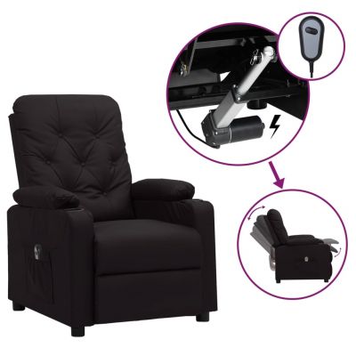 Gossi fotoliu rabatabil electric, negru, piele ecologica