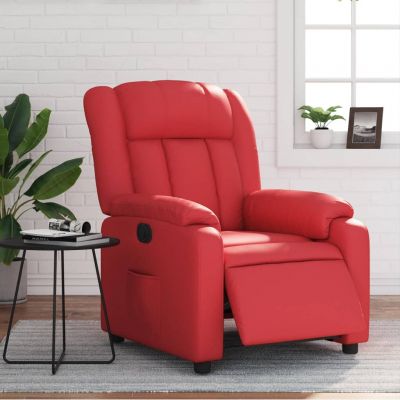 Gossi fotoliu rabatabil electric, rosu, piele ecologica