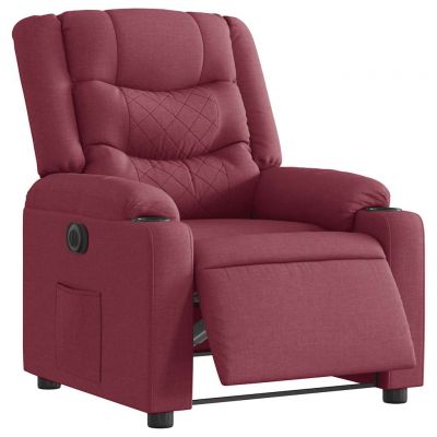 Gossi fotoliu rabatabil electric, rosu vin, material textil