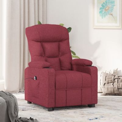 Gossi fotoliu rabatabil electric, rosu vin, material textil
