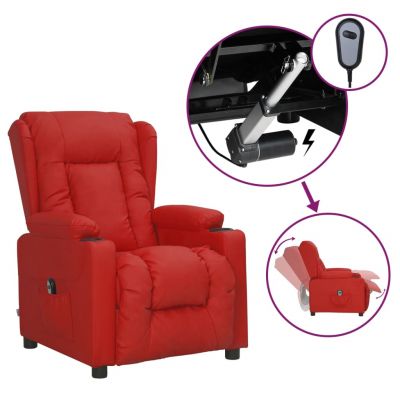 Gossi fotoliu rabatabil electric, rosu vin, piele ecologica