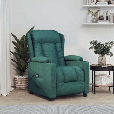 Gossi fotoliu rabatabil electric, verde inchis, material textil