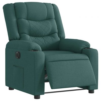 Gossi fotoliu rabatabil electric, verde inchis, material textil