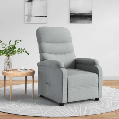 Gossi fotoliu rabatabil, gri deschis, material textil