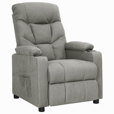 Gossi fotoliu rabatabil, gri deschis, material textil