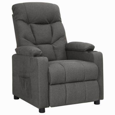 Gossi fotoliu rabatabil, gri inchis, material textil