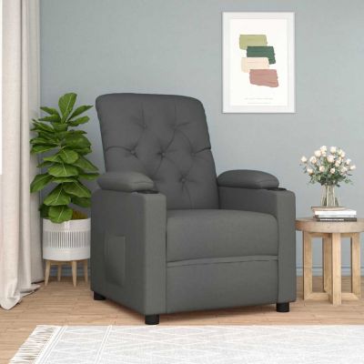 Gossi fotoliu rabatabil, gri inchis, material textil