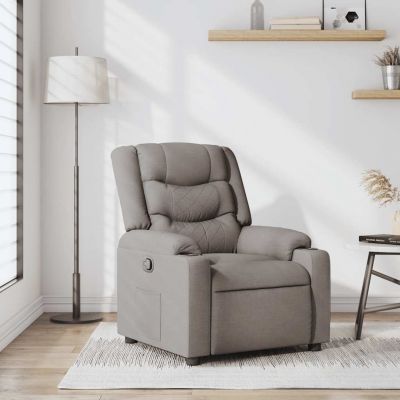 Gossi fotoliu rabatabil, gri taupe, material textil