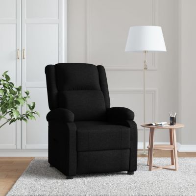 Gossi fotoliu rabatabil, negru, material textil