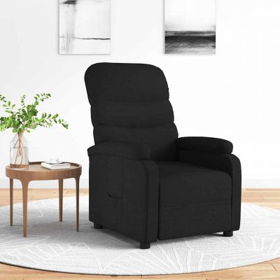 Gossi fotoliu rabatabil, negru, material textil