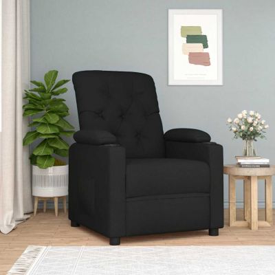 Gossi fotoliu rabatabil, negru, material textil