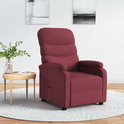 Gossi fotoliu rabatabil, rosu vin, material textil