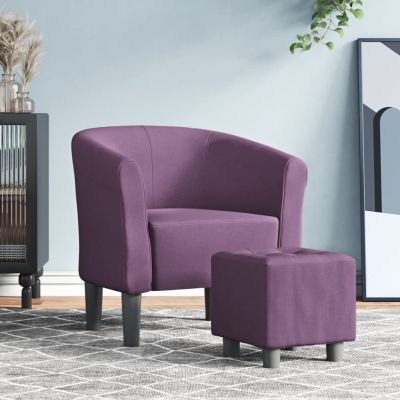 Gossi fotoliu tip cuva cu taburet, violet, material textil