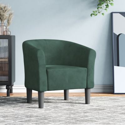Gossi fotoliu tip cuva, verde inchis, catifea