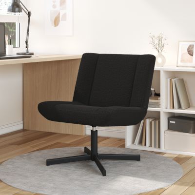 Gossi scaun accent negru tesatura, metal mediu pivotant scaun accent