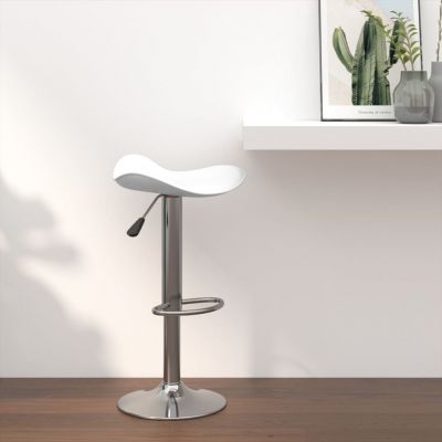 Gossi scaun de bar, alb, otel cromat si piele artificiala