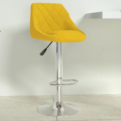 Gossi scaun de bar, galben mustar, catifea