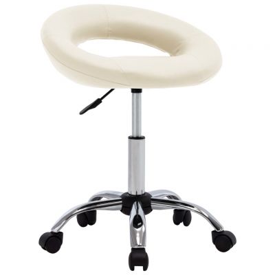 Gossi scaun de bucatarie pivotant, crem, piele ecologica