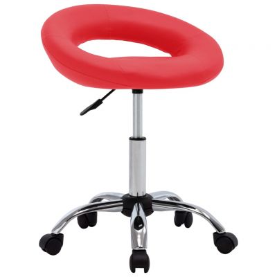 Gossi scaun de bucatarie pivotant, rosu, piele ecologica