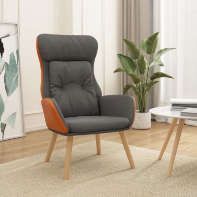 Gossi scaun de relaxare, gri inchis, catifea si pvc