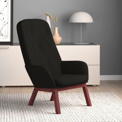 Gossi scaun de relaxare, negru, catifea
