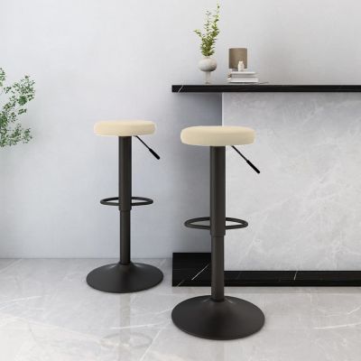 Gossi scaune de bar, 2 buc., crem, catifea