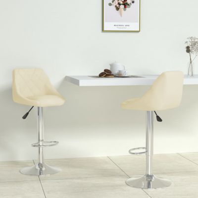 Gossi scaune de bar, 2 buc., crem, piele ecologica