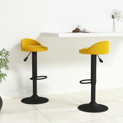 Gossi scaune de bar, 2 buc., galben, catifea