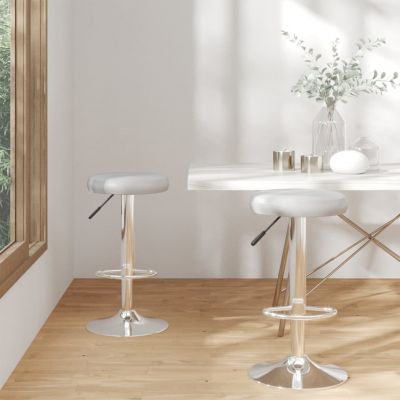 Gossi scaune de bar, 2 buc., gri, piele ecologica
