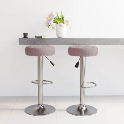 Gossi scaune de bar, 2 buc., gri taupe, material textil
