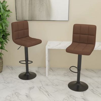 Gossi scaune de bar, 2 buc., maro, material textil