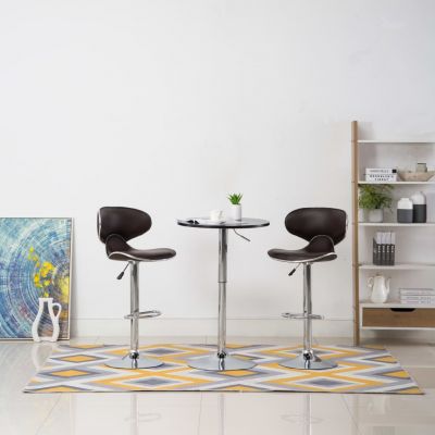 Gossi scaune de bar, 2 buc., maro, piele ecologica