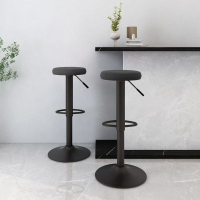 Gossi scaune de bar, 2 buc., negru, catifea