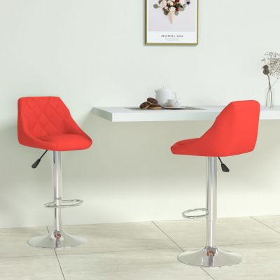 Gossi scaune de bar, 2 buc., rosu, piele ecologica