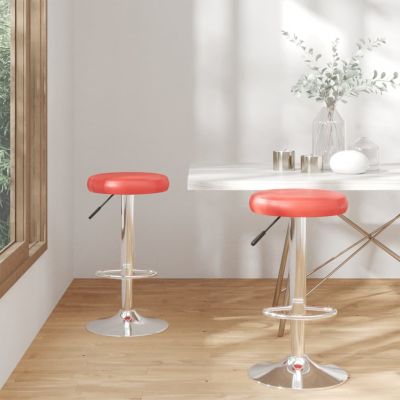 Gossi scaune de bar, 2 buc., rosu, piele ecologica