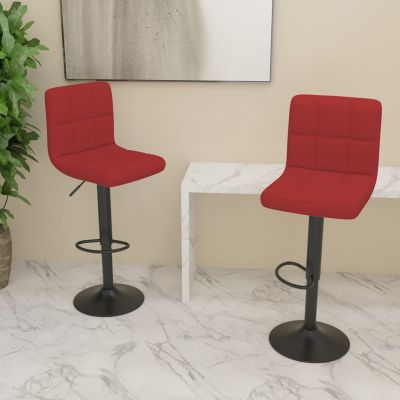 Gossi scaune de bar, 2 buc., rosu vin, material textil