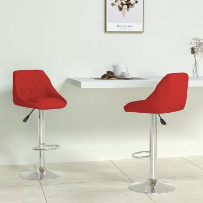 Gossi scaune de bar, 2 buc., rosu vin, piele ecologica