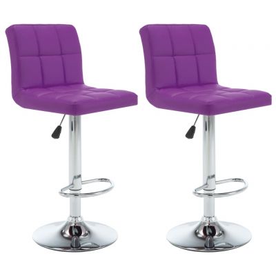 Gossi scaune de bar, 2 buc., violet, piele ecologica