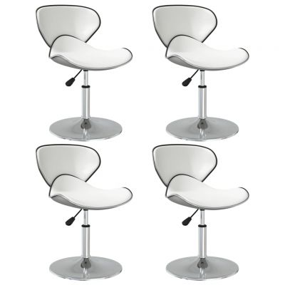 Gossi scaune de bucatarie, 4 buc., alb, piele ecologica