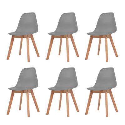 Gossi scaune de bucatarie, 6 buc., gri, plastic