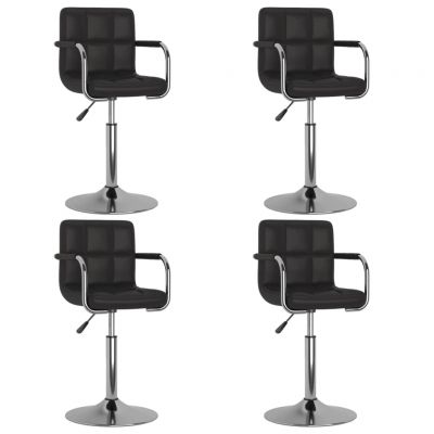 Gossi scaune de bucatarie pivotante, 4 buc., negru, piele ecologica