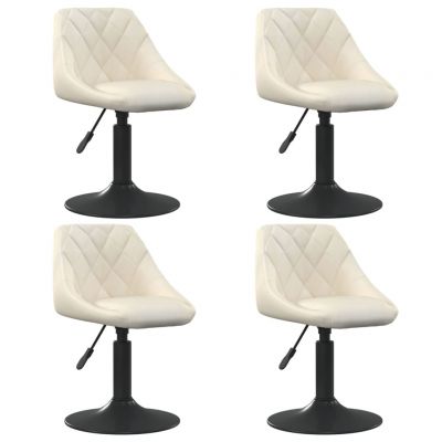 Gossi scaune de masa pivotante, 4 buc., crem, catifea