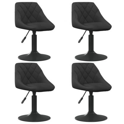 Gossi scaune de masa pivotante, 4 buc., negru, catifea