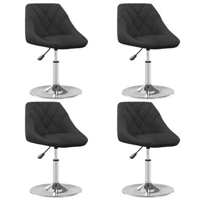 Gossi scaune de masa pivotante, 4 buc., negru, catifea