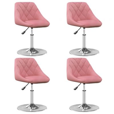 Gossi scaune de masa pivotante, 4 buc, roz, catifea