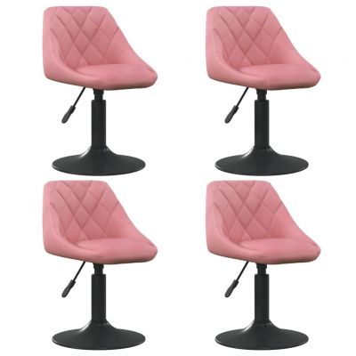 Gossi scaune de masa pivotante, 4 buc, roz, catifea