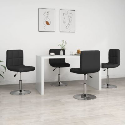 Gossi scaune de sufragerie, 4 buc., negru, piele ecologica